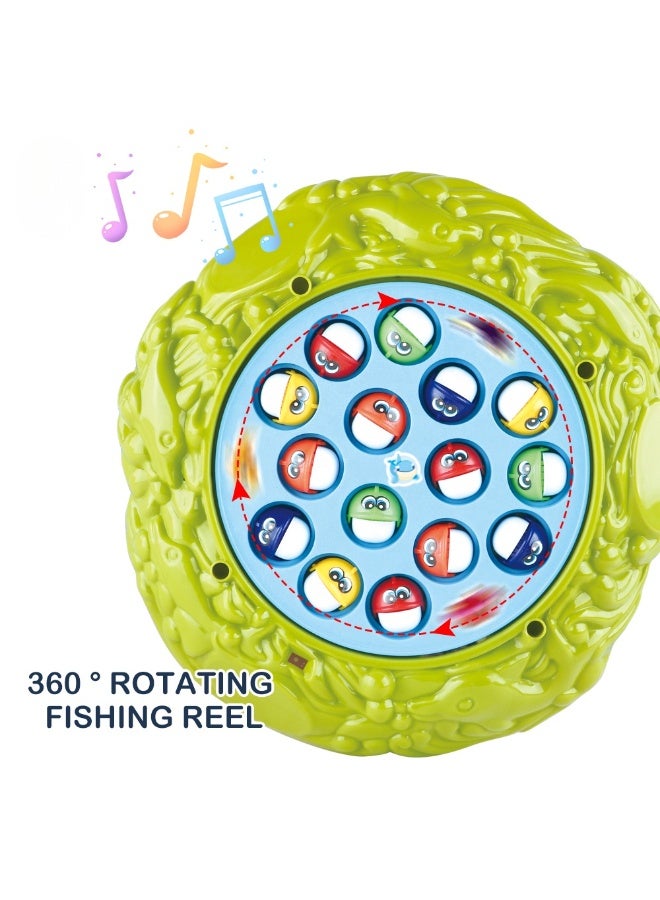 DAT Kids Electric Rotating Fishing Game with Music – 15 Fish & 3 Rods, Hand-Eye Coordination Toy, Ages 3+ - Image 3