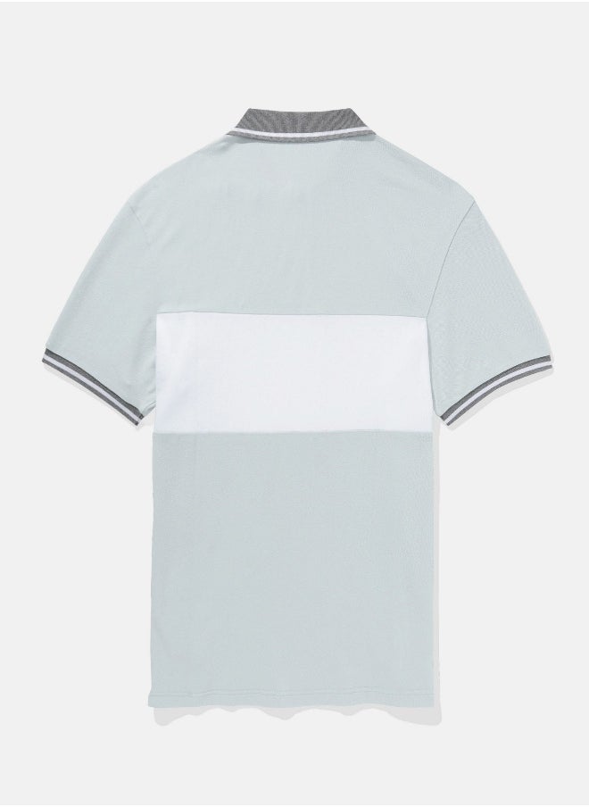 American Eagle - AE Colorblock Logo Flex Pique Polo Shirt - Image 1