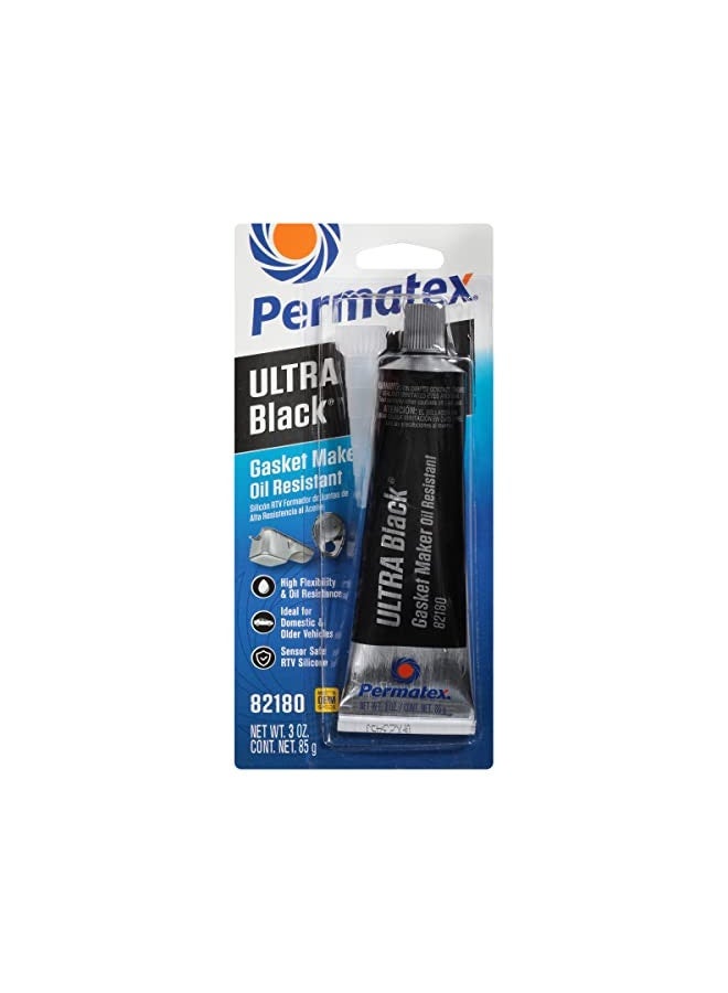 Permatex Permatex 82180 Ultra Black Maximum Oil Resistance Rtv Silicone Gasket Maker, Sensor Safe And Non-Corrosive, For High Flex And Oil Resistant Applications 3 Oz  - Image 3