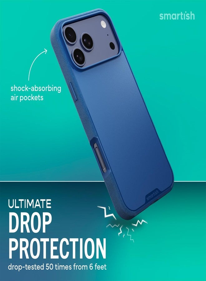 Smartish® iPhone 2025 Pro Max MagSafe Case - Gripmunk Magnetic Slim Case [Lightweight + Protective] Thin Grip Cover with Microfiber Lining for Apple iPhone 2025 Pro Max - Blues on The Green - Image 2