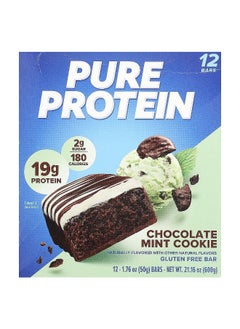 Pure Protein Pure Protein, Gluten Free Bar, Chocolate Mint Cookie , 12 Bars, 1.76 oz (50 g) Each  - Image 1