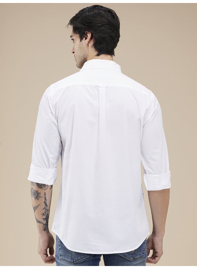 Being Human Mens White Collared Long Sleeve Shirt - Image 3