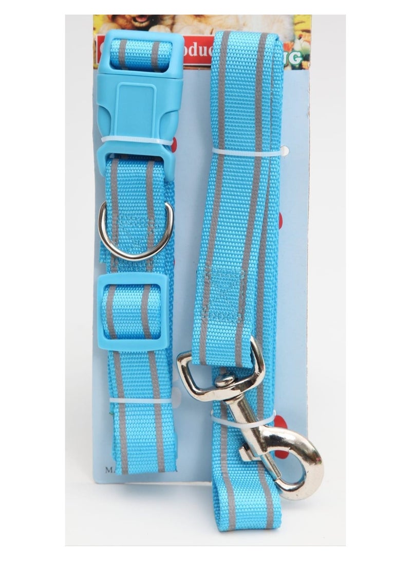 طوق ومقود للكلاب، طوق وزمام لتدريب الكلاب من حبل باراكورد شديد التحمل، وناعم لبشرة الحيوانات الأليفة، للكلاب الصغيرة والمتوسطة والكبيرة (مقاس L)