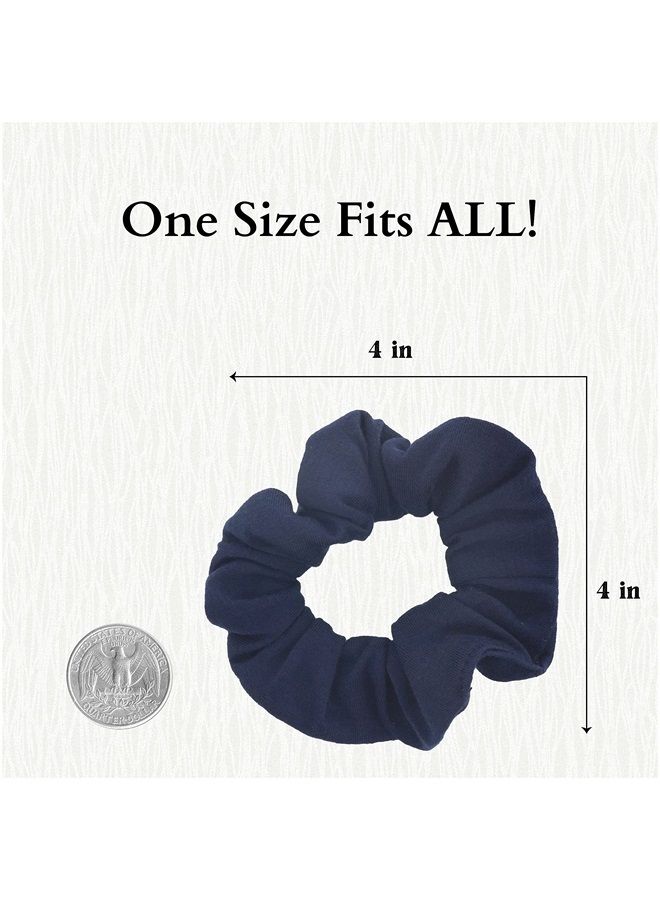 Motique Accessories 12 Pack Solid Hair Ties Scrunchies (Navy) - Image 4