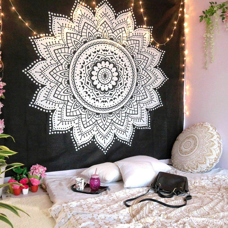 NOKHWAL Tapestry Wall Hanging Bedsheet Mandala Tapestry Handmade Printed Design Cotton Wall Hanging Tapestry Wall Hanging Wall Dcor Poster A - Image 1