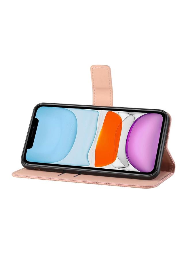 اس-توب جراب لهاتف iPhone 12 بتصميم عرقي منقوش، جراب جلدي أفقي قابل للطي مع حامل وفتحات للبطاقات ومحفظة وحبل - Image 5