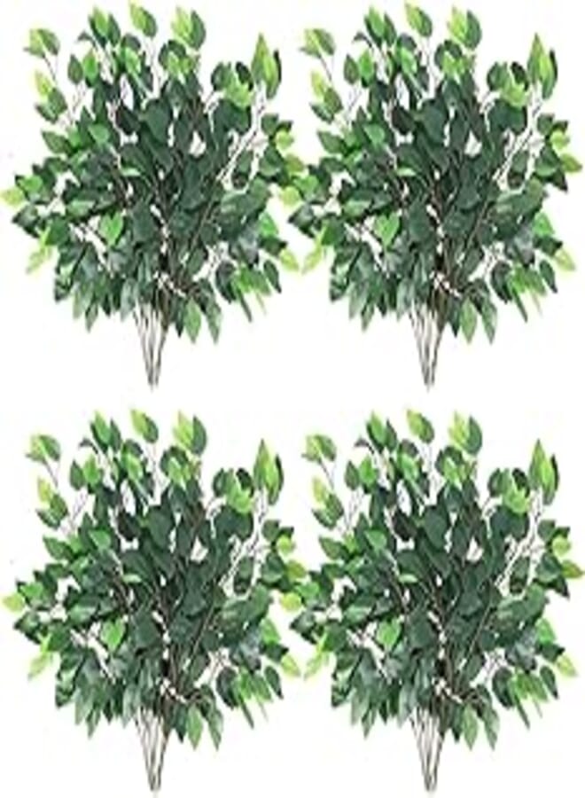 GTIDEA 24PCS Artificial Ficus Leaves Branches Faux Ficus Tree Branches Artificial Greenery Silk Floral Arrangement for Benjamina Tree DIY Wedding Bouquet Summer Wreath Wall Decor (24.04 Inch)