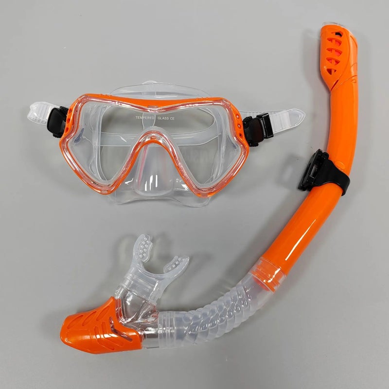 Bluejw Diving Goggles and Snorkel Set for Men Women Adults Large Frame Silicone Mask Tempered Glass Lenses Swimming Snorkeling Mask - Image 1