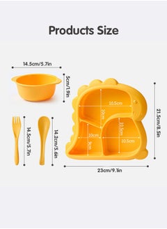 Super ZYouth 4 Pieces Kids Cartoon Dinnerware Set, Baby Tableware Set Includes Plate, Bowl, Spoon and Fork, Dishwasher Safe, BPA Free, Food Grade Plastic  - Image 2