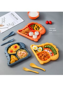 Super ZYouth 4 Pieces Kids Cartoon Dinnerware Set, Baby Tableware Set Includes Plate, Bowl, Spoon and Fork, Dishwasher Safe, BPA Free, Food Grade Plastic  - Image 5