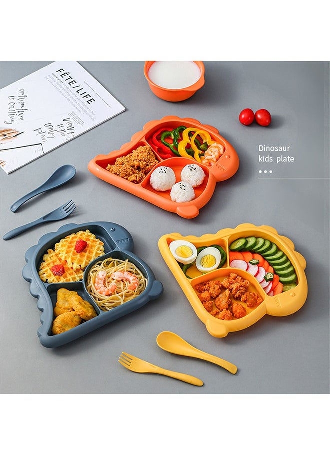 Super ZYouth 4 Pieces Kids Cartoon Dinnerware Set, Baby Tableware Set Includes Plate, Bowl, Spoon and Fork, Dishwasher Safe, BPA Free, Food Grade Plastic  - Image 5