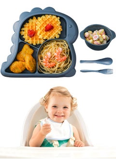 Super ZYouth 4 Pieces Kids Cartoon Dinnerware Set, Baby Tableware Set Includes Plate, Bowl, Spoon and Fork, Dishwasher Safe, BPA Free, Food Grade Plastic  - Image 1