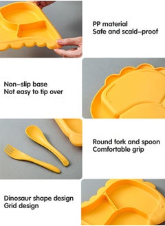Super ZYouth 4 Pieces Kids Cartoon Dinnerware Set, Baby Tableware Set Includes Plate, Bowl, Spoon and Fork, Dishwasher Safe, BPA Free, Food Grade Plastic  - Image 3