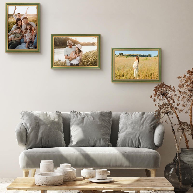 Space Art Deco,12x18 Picture Frame with Real Glass,Ornate 12 x 18 Photo Frame,Wall Display(Green Gold) - Image 3
