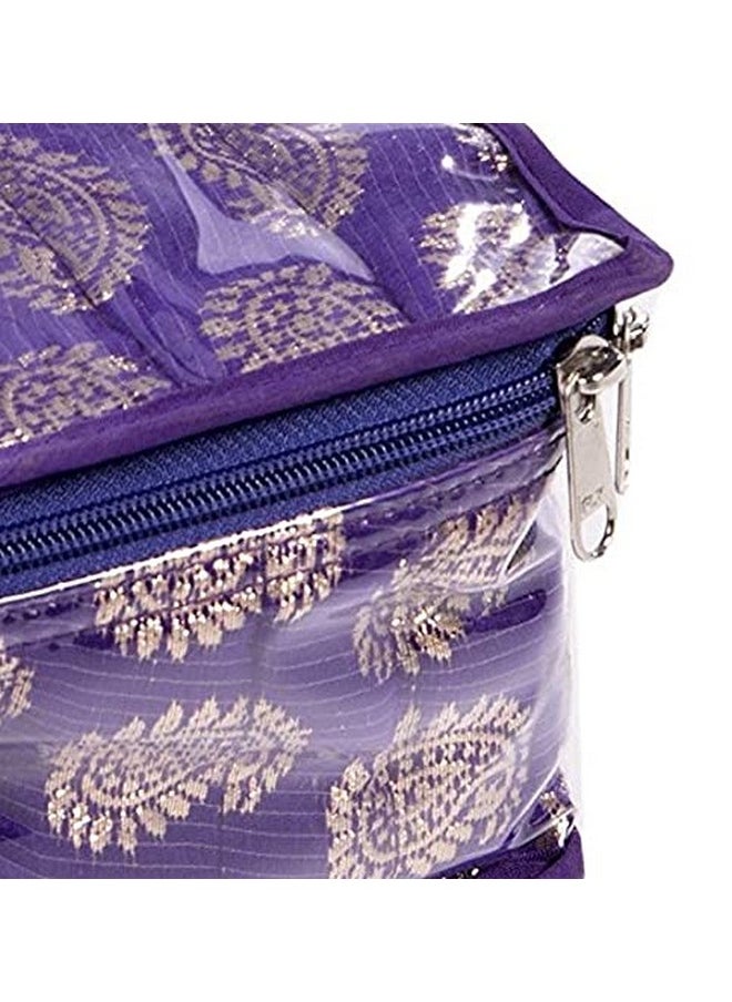 هومستراب - منظم/تخزين المجوهرات من Homestrap Brocade مع 12 كيسًا - أرجواني (منتج Shark Tank) - Image 1