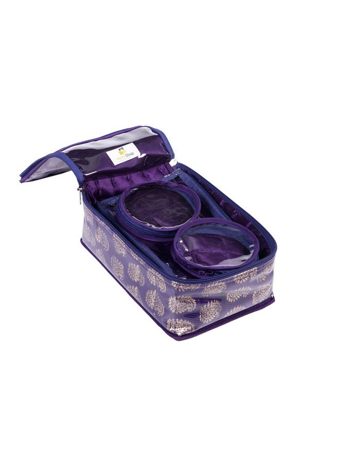 هومستراب - منظم/تخزين المجوهرات من Homestrap Brocade مع 12 كيسًا - أرجواني (منتج Shark Tank) - Image 1
