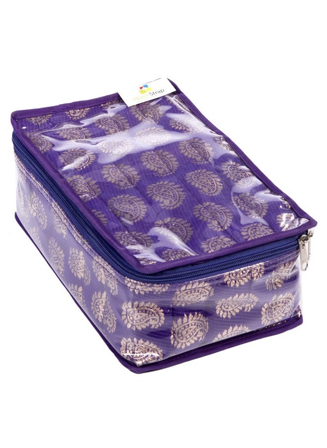 هومستراب - منظم/تخزين المجوهرات من Homestrap Brocade مع 12 كيسًا - أرجواني (منتج Shark Tank) - Image 1