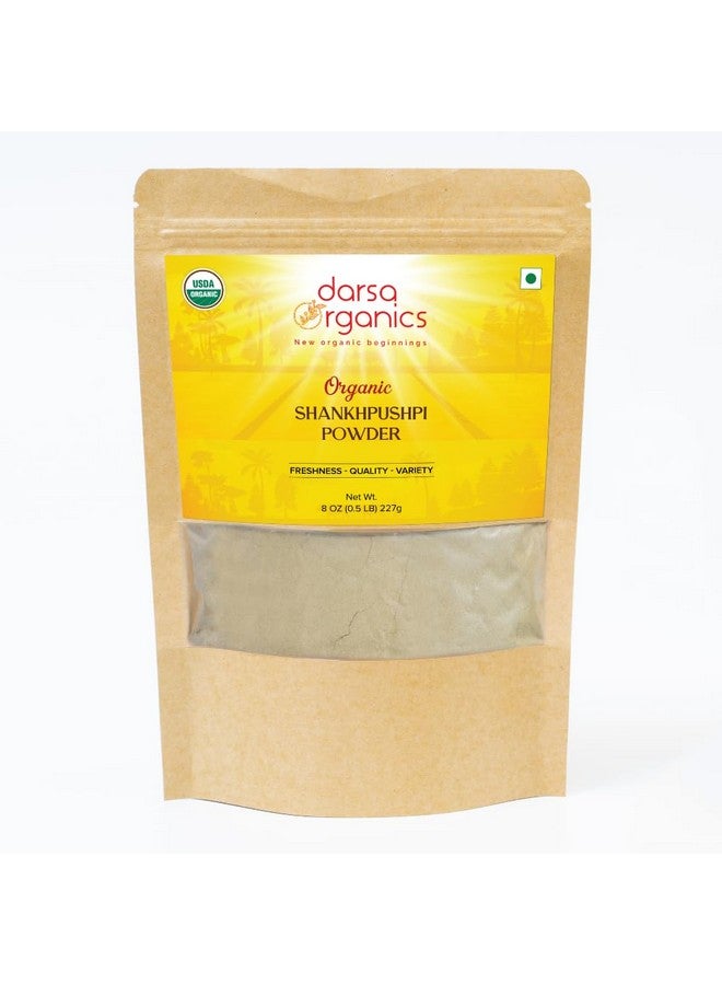 Darsa Organics Shankhpushpi Powder 8oz - USDA Organic & Non-GMO, Kosher Certified, Shankapushpi Powder Perfect for Shankhpushpi Tea, Memory Booster & Enhances Digestion, Traditional Herbal Remedy - Image 1