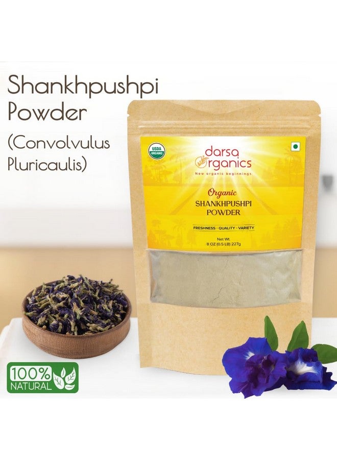 Darsa Organics Shankhpushpi Powder 8oz - USDA Organic & Non-GMO, Kosher Certified, Shankapushpi Powder Perfect for Shankhpushpi Tea, Memory Booster & Enhances Digestion, Traditional Herbal Remedy - Image 3