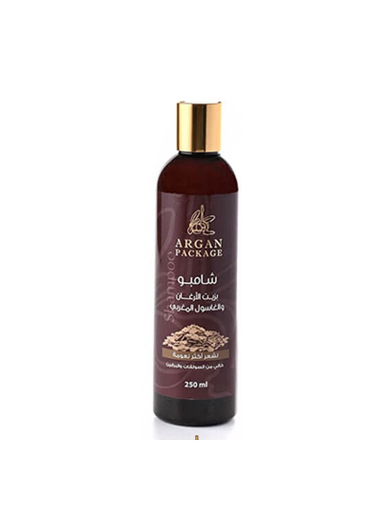 Argan Package – Nourishing Shampoo with Pure Argan Oil and Moroccan Ghassoul – For Gentle Cleansing and Hydrating Dry & Damaged Hair – 250 ml
