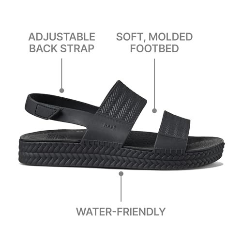 Reef Water Vista Womens Platform Sandal, Water Friendly, Adjustable Strap, Black, 9 - Image 5