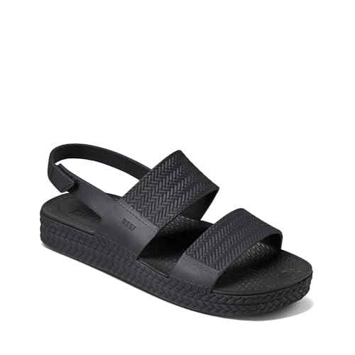 Reef Water Vista Womens Platform Sandal, Water Friendly, Adjustable Strap, Black, 9 - Image 2