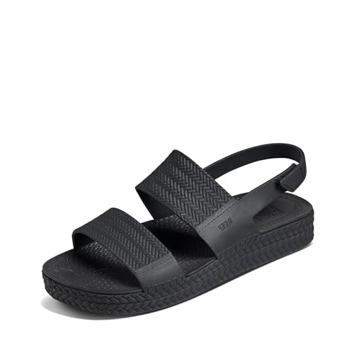Reef Water Vista Womens Platform Sandal, Water Friendly, Adjustable Strap, Black, 9 - Image 1