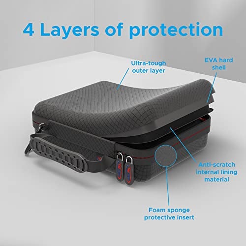 DigiCharge Action Camera Carrying Case – Fits GoPro Lit Hero 13, 12, Max 2, DJI Osmo Action 5/4 & More – EVA Hard Shell Travel Bag with Mesh Pocket, Foam Cut-Outs & Work Mat – 7×6×2.5 Inches - Image 3