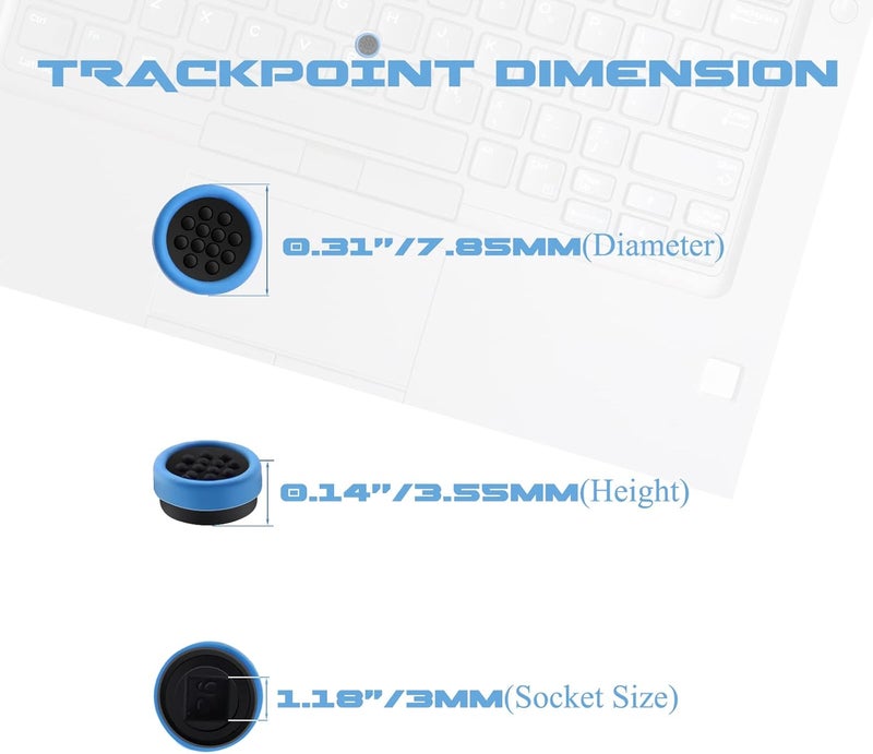 LeFix 2 x Replacement Trackpoint Caps Mouse Pointing Stick for Dell E6400 E6410 E6420 E6430 E4300 E4310 E5410 E5500 E7240 E7440 E7250 E7450 - Image 3