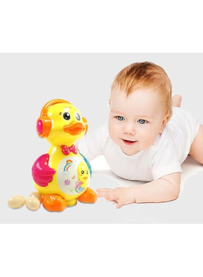 Jel Duck Toy for Kids, Lights, Sings, and Lays Eggs, Yellow and Orange, Ages 3 and Up - Image 3