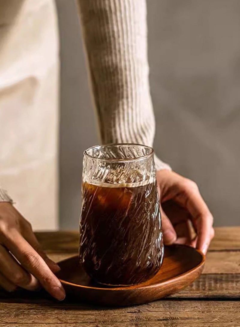 6-Pack 400ml Clear Glass Tumblers with Spiral Texture, Tall Design for Beverages, Durable Drinkware Set - Image 4