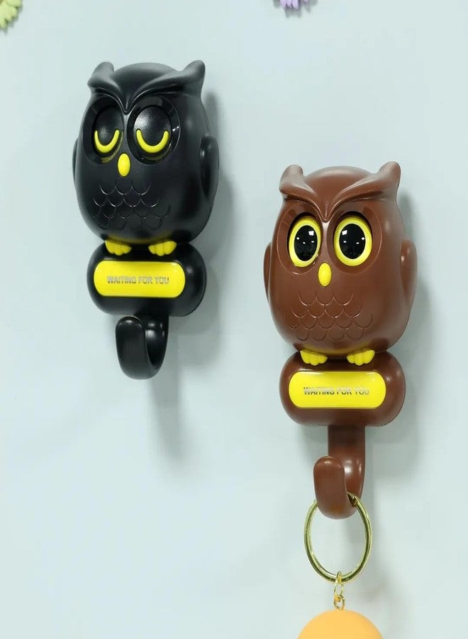 ASBK Blink Series Creative Owl Door Hanger, Key Hook Holder for Wall and Refrigerators, Kids Toy, Baby Shower Gift for Girls and Boys, Suitable for Kids Birthday Party Favours, Pink (BROWN) - Image 4