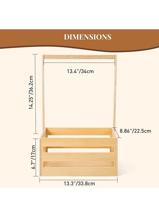 L&E Wooden Baby Shower Crate Closet, Baby Storage Crate with Handle, Basket for Baby Shower Gifts, Welcome Gift Basket for Newborn Boys Girls, Pregnancy Gifts for New Parents - Image 3