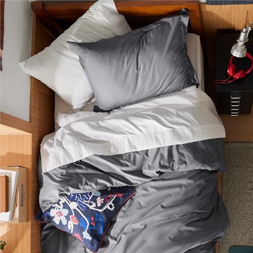 Bedsure Duvet Cover Twin/Twin XL Size - Soft Double Brushed Bedding Set for Kids & Adults, Zipper Closure, 2 Pieces, Includes 1 Duvet Cover (68"x90") & 1 Pillow Sham, NO Comforter, Grey - Image 3