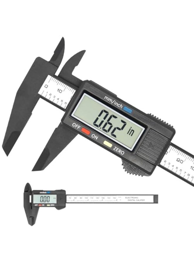 Electronic Digital Caliper, Plastic Vernier Caliper, Caliper Measuring Tool with Inch/Millimeter Conversion, Extra Large LCD Screen, 0-6 Inch/0-150 mm, Auto Off Featured Micrometer Ruler - Image 1