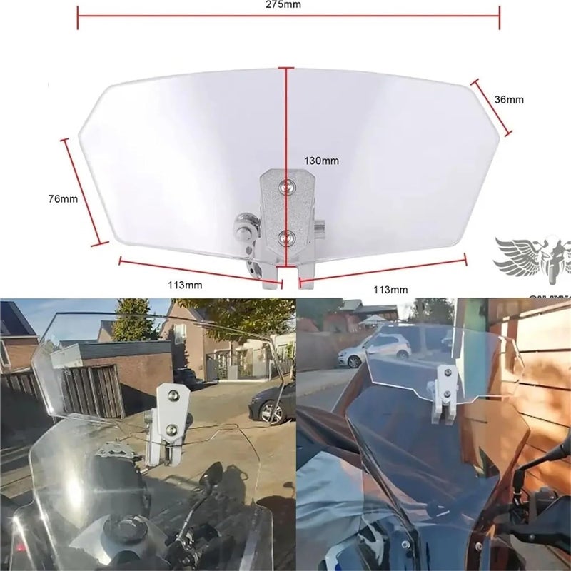 Motorbikes Deflector for Honda for Yamaha for Kawasaki for Harley Motorcycle Windshield Airflow Adjustable Windscreen Motorcycle Windshield - Image 2