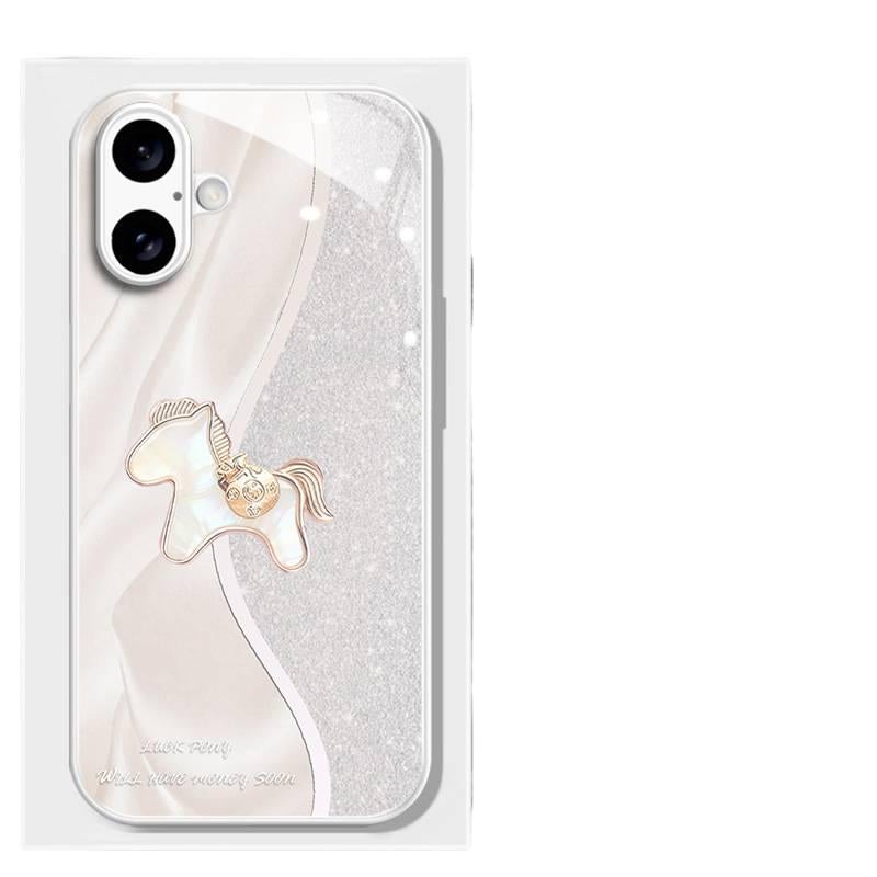 BB TPU Protective Case for iPhone 16 / 16 Plus / 16 Pro / 16 Pro Max with Shockproof and Drop Protection plus Shockproof plus Full Coverage plus Pony Pattern in Gold - Image 4