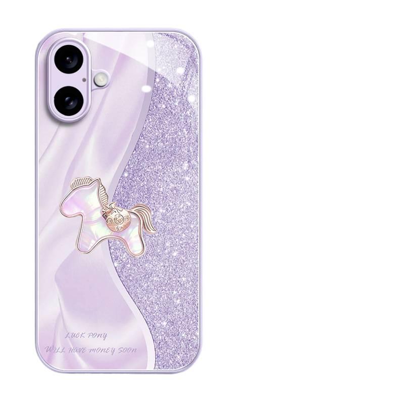 BB TPU Protective Case for iPhone 16 / 16 Plus / 16 Pro / 16 Pro Max with Shockproof and Drop Protection plus Shockproof plus Full Coverage plus Pony Pattern in Gold - Image 2