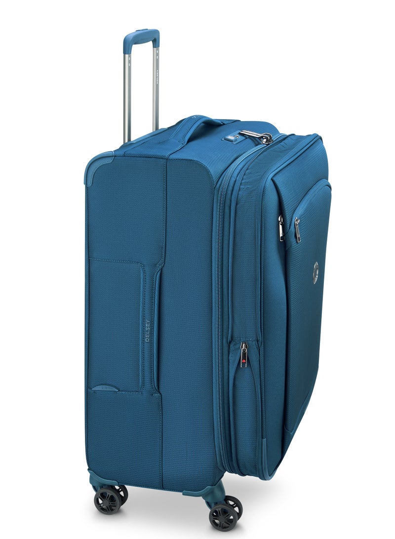 DELSEY Paris Montmartre Air 2.0 68cm Softcase 4 Double Wheel Expandable Check-In Luggage Trolley Light Blue - Image 4