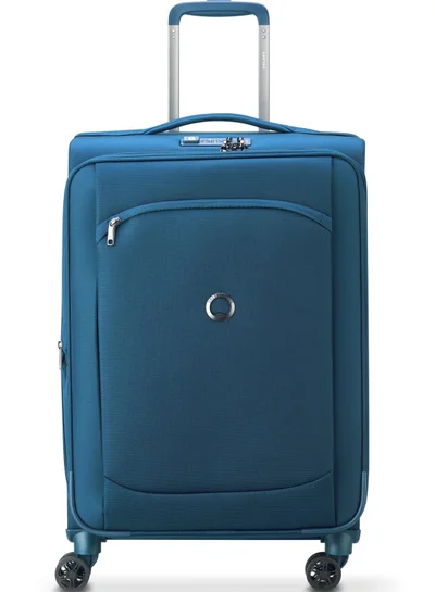 DELSEY Paris Montmartre Air 2.0 - 68 Cm Softcase 4 Double Wheel Expandable Check-In Luggage Trolley - Light Blue