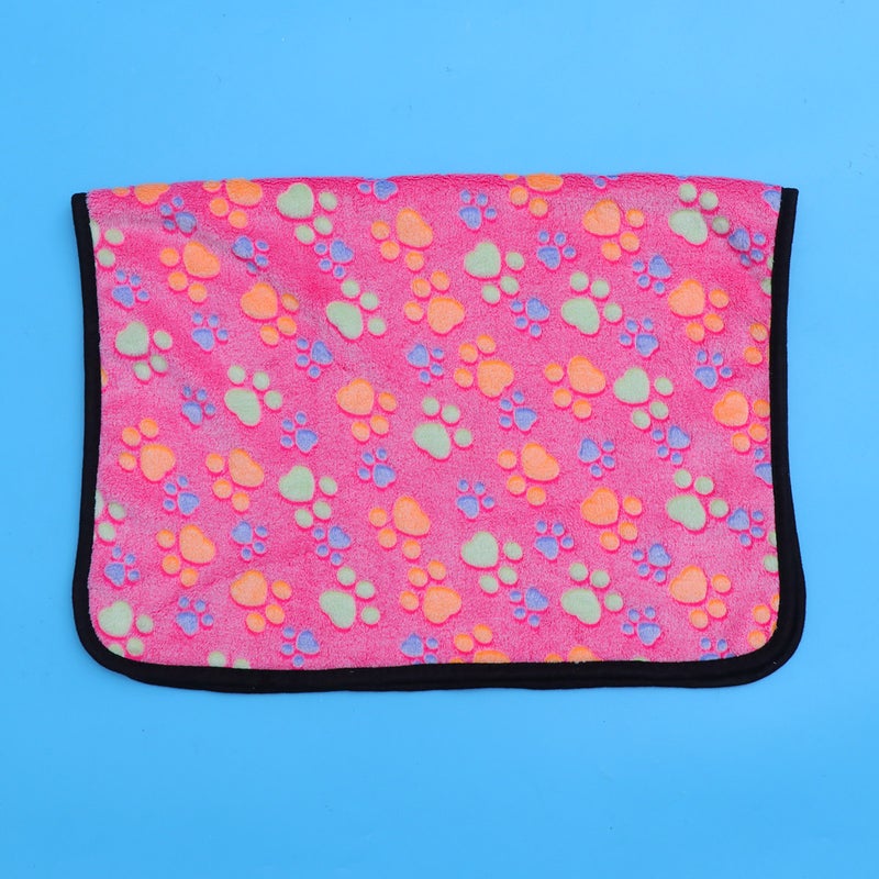 1 Pc Pet Carpet Coral Small Printed Pet Dog Blanket Cushion Sleep Mat (60x40cm, Random Hemming Color) - Image 3