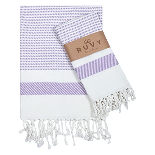 Ruvy Home Basics Turkish Hand Towels for Bathroom Set of 2  18x40 Cotton  Decorative Towel for Bathroom Kitchen Dishcloth Tea Yoga Face Gym  Lavender