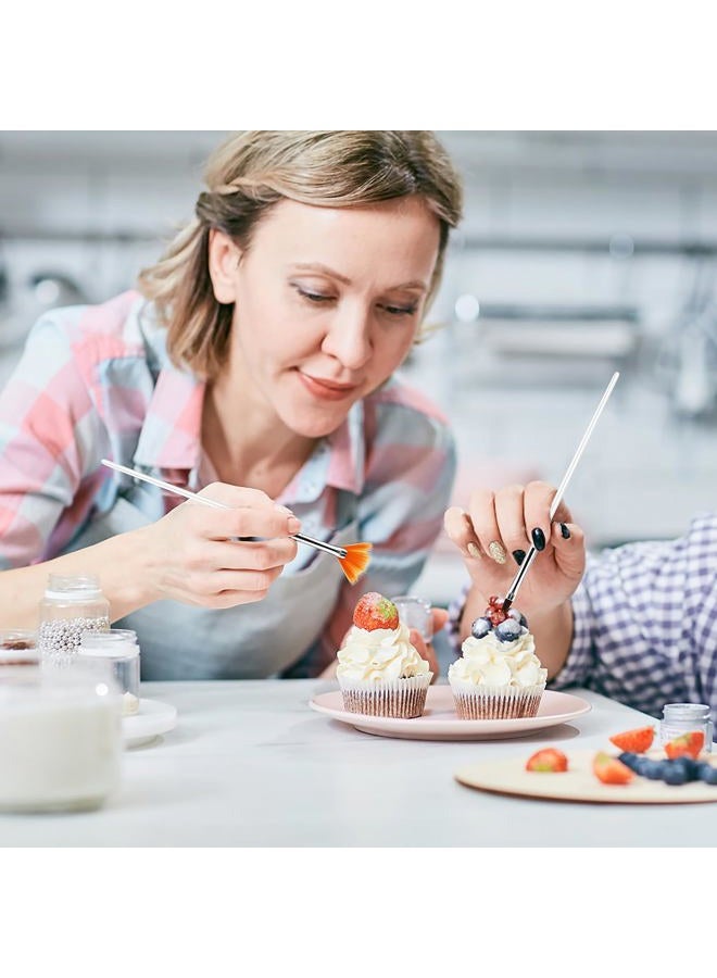 Aster 15Pcs Cake Decorating Brushes, Cake Painting Brushes Kit Food Safe Paint Brushes Fondant Sugar DIY Tools Set Cookie Paint Brush Candy Icing Pastry Brush for Baking(White) - Image 5