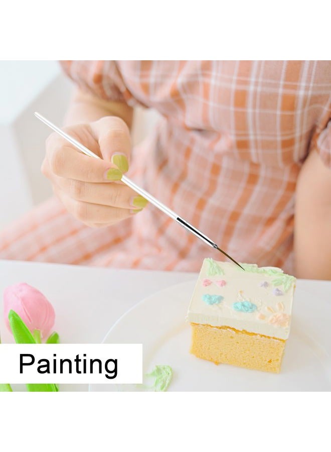 Aster 15Pcs Cake Decorating Brushes, Cake Painting Brushes Kit Food Safe Paint Brushes Fondant Sugar DIY Tools Set Cookie Paint Brush Candy Icing Pastry Brush for Baking(White) - Image 4