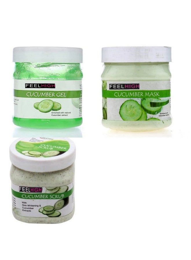 Feelhigh Cucumber scrub with skin whitening & cucumber Mask & Cucumber Gel - Image 1
