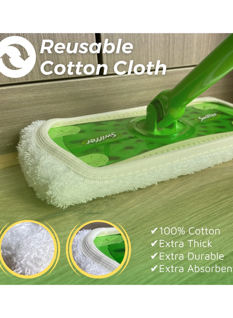 SYOSI 3 Pack Washable Sweeper Pads, Reusable Cotton Mop Refills Eco-Friendly Mop Pad Replacement Durable Dust Mop Covers Multipurpose Floor Cleaning Pads Cotton Mop Refills for Swiffer - Image 4