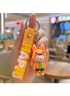 Generic Labubu Cartoon Sheep Silicone Keychain Accessory Orange-sweatshirt tarpaulin 