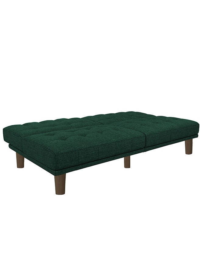 In-House Maria | Sofabed 2 In 1 Upholstered In Linen - Dark Green - Image 4