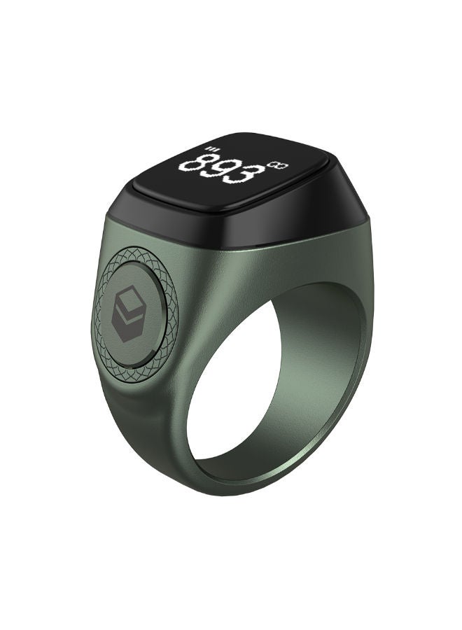 iQIBLA Smart Tasbih Zikr Aluminium Ring - Dark Green - 18mm - Image 1