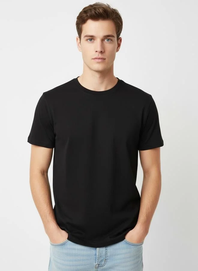 Clans&Hans Men Round Neck Acid Wash Cotton T-Shirt